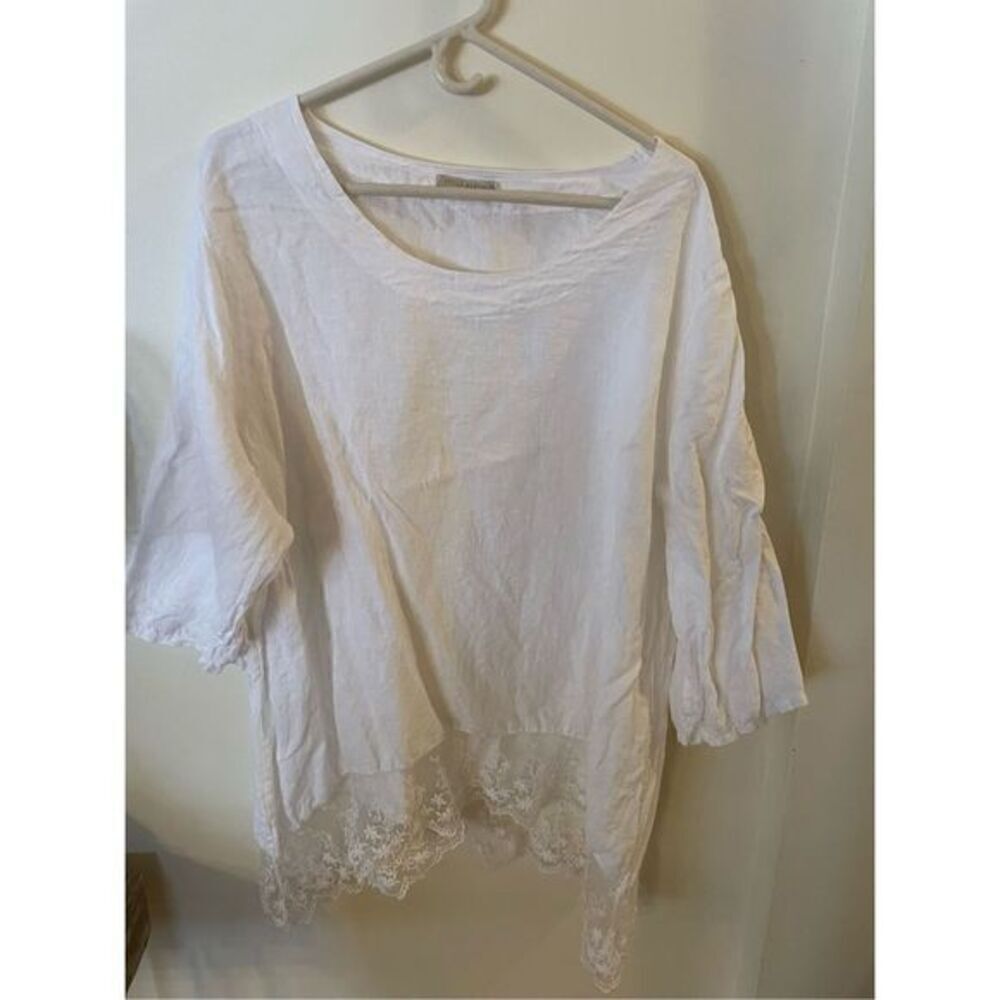 Stella Martini Linen Blouse (SZ 2X)